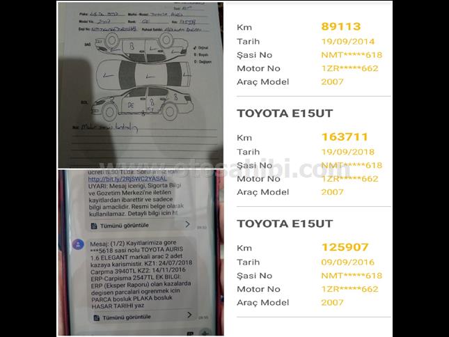 Memurdan Toyota Auris  1.6 ELEGANT TİTİZ KULLANANL